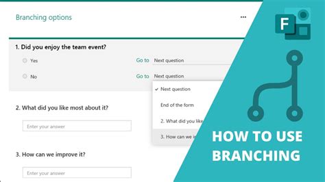 how to create branches in microsoft forms