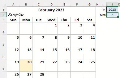 how to create calendar in excel using sequence formula