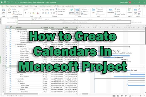how to create calendar in microsoft project