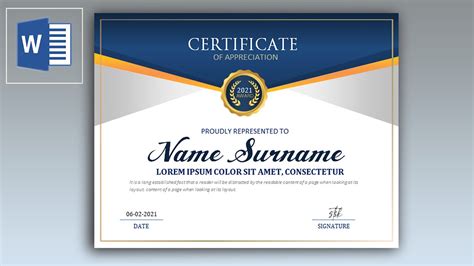 how to create certificate in ms word 2007