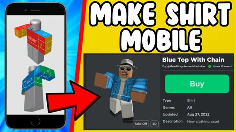 how to create clothes on roblox mobile for free