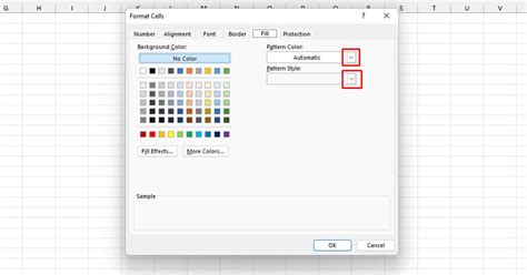 how to create color pattern in excel