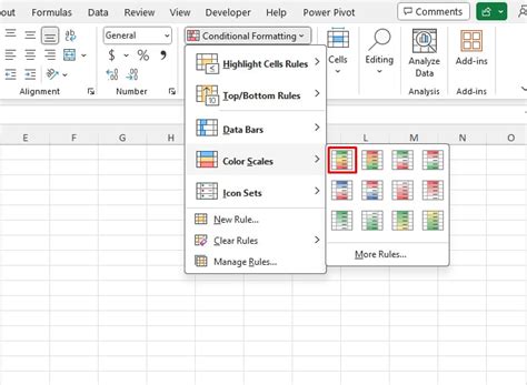 how to create colour rules in excel
