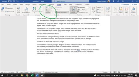 how to create comments in word