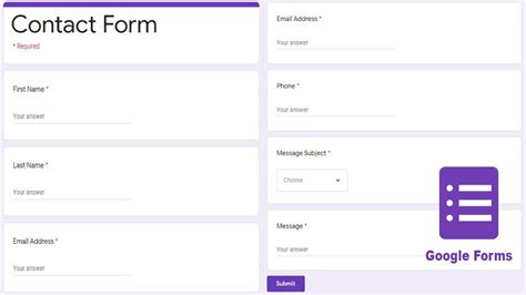 how to create contact form in google docs