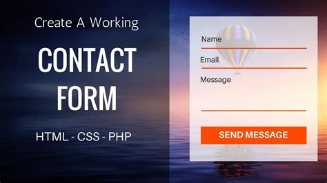 how to create contact form in html and php