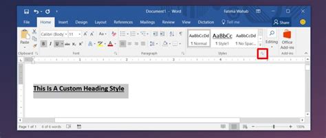 how to create custom heading styles in word