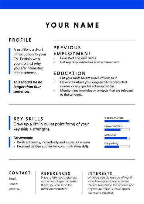 how to create cv for students