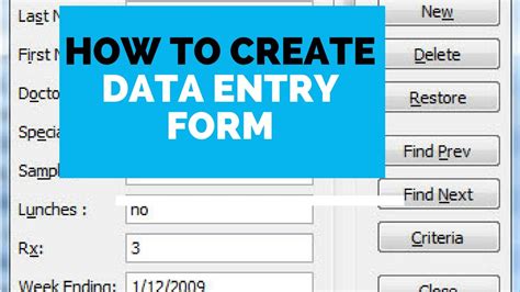 how to create data entry form in excel 2010