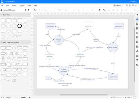 how to create data flow diagram in excel