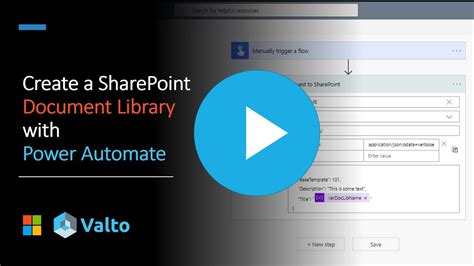 how to create document library in sharepoint using power automate