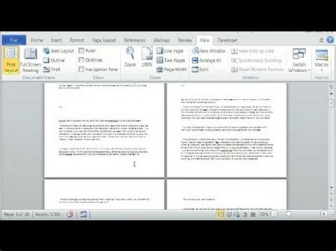 how to create double page layout in word