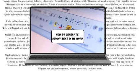 how to create dummy text in ms word