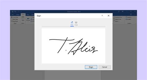 how to create e signature in ms word