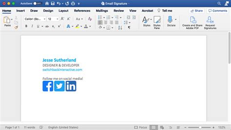 how to create email signature in microsoft word