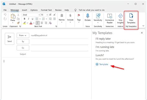 how to create email template in outlook quick steps