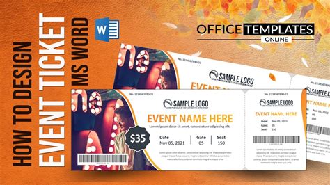 how to create event tickets in word