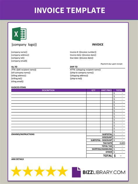 how to create excel invoice template