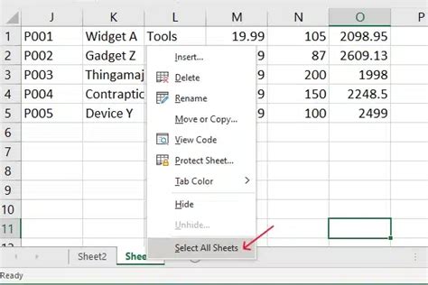 how to create excel tabs from a list