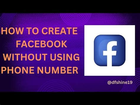 how to create facebook without number