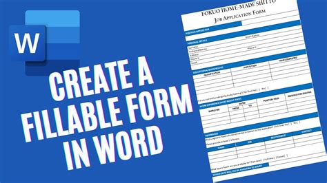 how to create fillable forms in word free