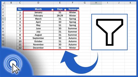 how to create filter choices in excel