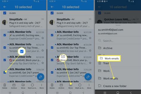 how to create folder in aol mail on iphone