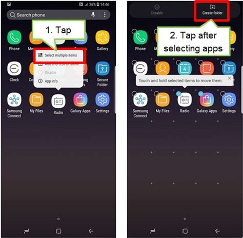 how to create folder in mobile samsung