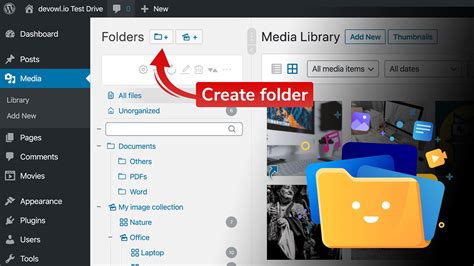 how to create folder in wordpress media library