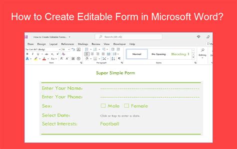 how to create forms on ms word