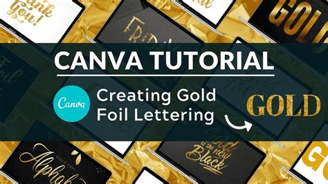 how to create gold foil text in canva