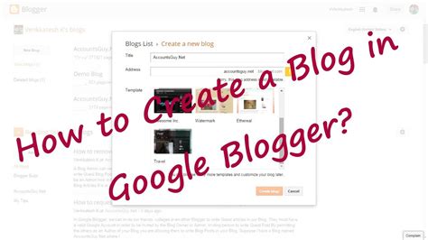 how to create google blog for beginners