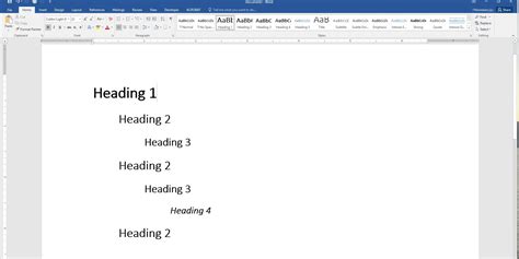 how to create heading 2 style in word