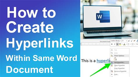 how to create hyperlink in word within same document