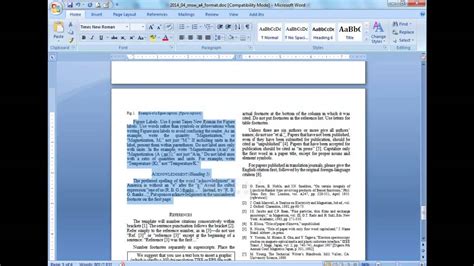 how to create ieee format in word