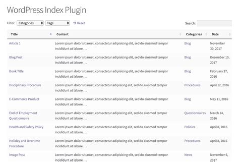 how to create index in wordpress