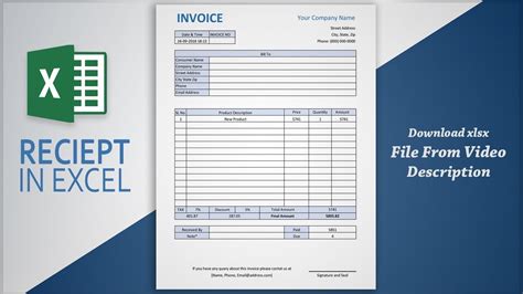 how to create invoice using excel