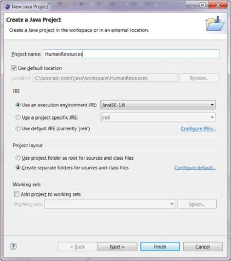 how to create java project in eclipse step by step