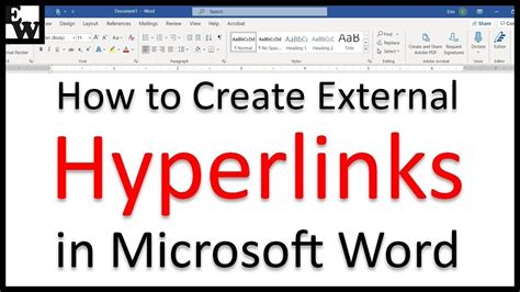 how to create links in ms word
