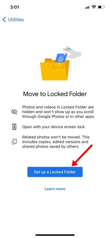how to create locked folder in google photos iphone