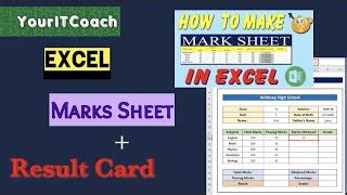 how to create marksheet in ms excel step by step pdf