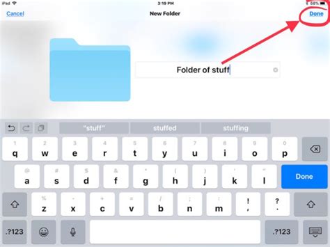 how to create new folder in files ipad