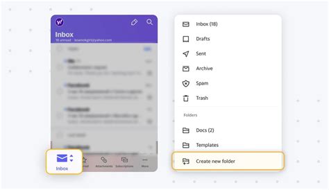 how to create new folder in yahoo mail on iphone