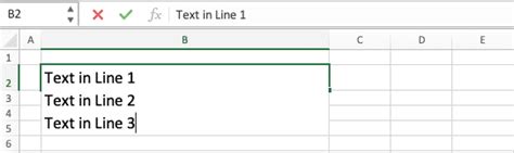 how to create new text line in excel cell
