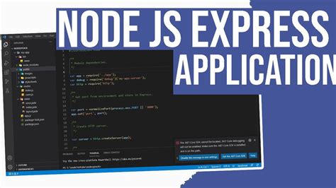 how to create node js project in visual studio code