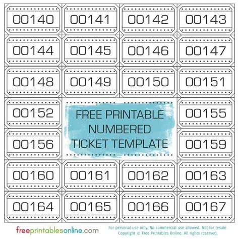 how to create numbered event tickets in word