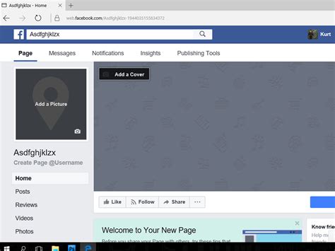 how to create on facebook page