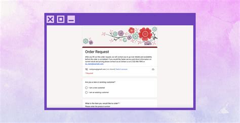 how to create order form on google forms
