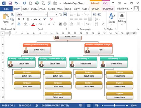 how to create org chart in microsoft word