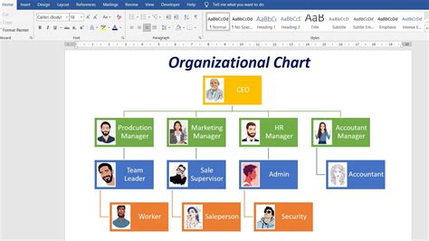 how to create organizational chart in word